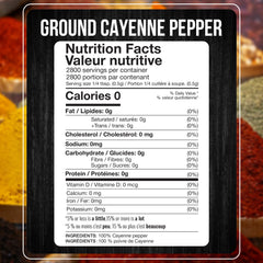 Fresh Finest cayenne powder pour-spout for easy, even seasoning.