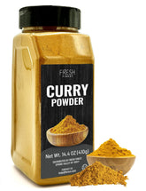 Fresh Finest curry powder bottle sealed preserves aroma and flavor.