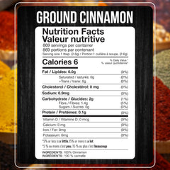 Fresh Finest ground cinnamon powder with a scoop enables precise measuring.