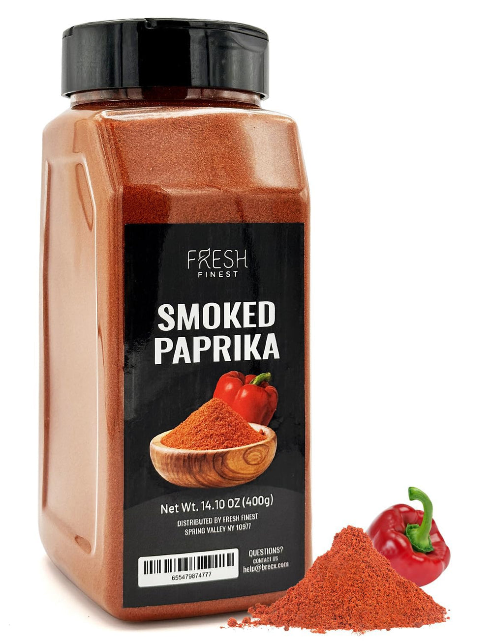 Fresh Finest smoked paprika jar for bold, smoky seasoning in everyday meals.