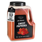 Fresh Finest sweet paprika in a 5 lb bulk pack enhances color and aroma for home kitchens
