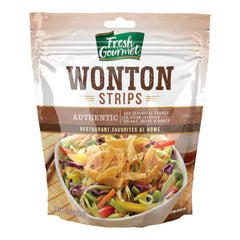 Fresh Gourmet authentic wonton strips add crispy bubbles to salads.