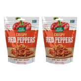 Fresh Gourmet Crispy Red Peppers bag close-up adds crispness to salads.