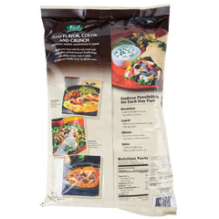 Fresh Gourmet Tri-Color Tortilla Strips resealable bag keeps toppings fresh and ready