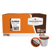 Fresh Roasted Coffee 100% Colombian pods box for quick brewing