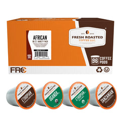Fresh Roasted Coffee African Variety Pack pod closeup for quick mornings.