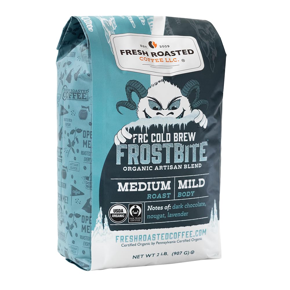 Fresh Roasted Coffee Frostbite Cold Brew packaging preserves freshness for easy cold brew