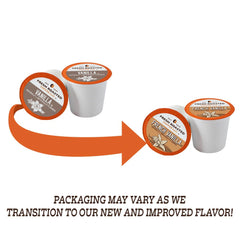 Fresh Roasted Coffee Great Eight packaging on a kitchen counter for easy access