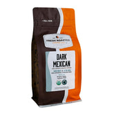 Fresh Roasted Coffee Organic Dark Mexican bag showcasing bold flavor and organic certification.