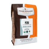 Fresh Roasted Coffee Peru whole bean 2lb bag with rich aroma for daily brews.
