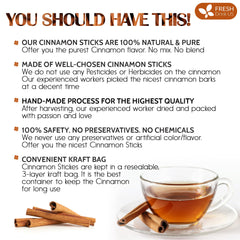 FreshDrinkUS premium-select cinnamon sticks offer intense spice for baking and desserts.