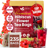 FreshDrinkUS hibiscus tea bags packaging, showing natural quality and convenience.
