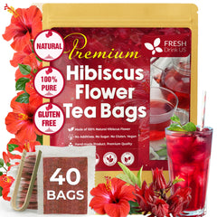 FreshDrinkUS hibiscus tea bags packaging preserves freshness for daily use.