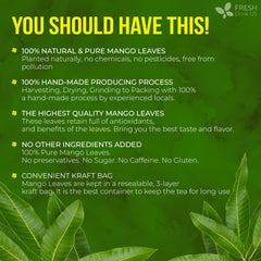 FreshDrinkUS mango leaves vacuum bag highlights shelf-stable packaging