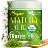 FreshDrinkUS Matcha Latte Powder bag for convenient at-home preparation.