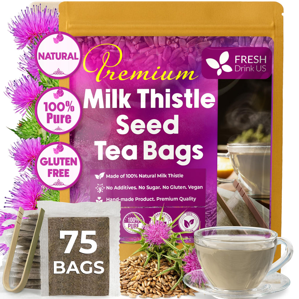 FRESHDRINKUS Milk Thistle Tea Bags pack ready for daily brewing and antioxidant support.