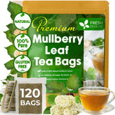 FreshDrinkUS mulberry leaf tea bags pack for a pure caffeine-free brew