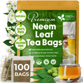 FreshDrinkUS neem tea bags packaging showcases convenient, caffeine-free herbal tea.