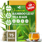 FreshDrinkUS premium bamboo leaf tea bags for caffeine-free refreshment in hot or iced tea