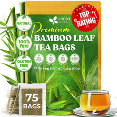 FreshDrinkUS premium bamboo leaf tea bags for caffeine-free refreshment in hot or iced tea