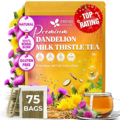 FreshDrinkUS premium dandelion milk thistle tea bags for a caffeine-free daily ritual