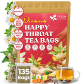 FreshDrinkUS Premium Happy Throat Tea bag closeup for caffeine-free comfort