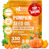 FreshDrinkUS pumpkin seed oil softgels packshot promoting daily wellness support.