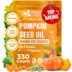 FreshDrinkUS pumpkin seed oil softgels packshot promoting daily wellness support.