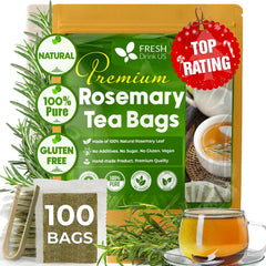 FreshDrinkUS rosemary leaf tea bag resting in a cup, pure and natural.