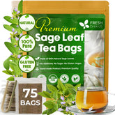 FreshDrinkUS sage leaf tea bags in pack ready for brewing.
