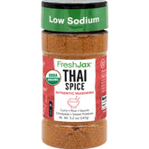 FreshJax Organic Thai Spice Powder bottle for vibrant curry flavor