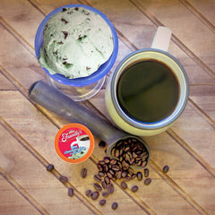 Friendly's pod inserted into a Keurig 2.0 brewer