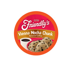 Friendly's Vienna Mocha Chunk coffee pods with rich aroma for hot or iced cups