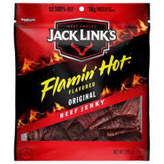 Jack Links Doritos Flamin' Hot 2.65oz bag front with bold spicy seasoning for on-the-go snacking