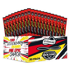 Jack Link's Flamin' Hot meat sticks pack-20 front view showing on-the-go protein