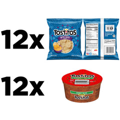 Frito Lay Tostitos bite-size rounds with dip cups, perfect for at-home gatherings.