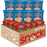 Frito Lay Tostitos bitesize rounds chips blue bag, ideal for quick snacking with friends.