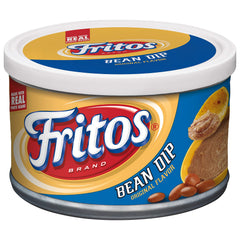 Fritos Bean Dip being used for dipping with tortilla chips