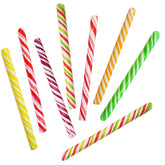 Fruidles Swirl candy cane sticks in assorted colors, ideal party favors.