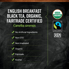 Frontier Co-op English Breakfast Tea steep cup highlighting rich aroma and robust flavor.