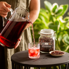 Frontier Co-op hibiscus flowers cut and sifted for easy blending.