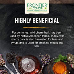 Frontier Co-op kosher-certified cherry bark suitable for traditional herbal recipes.