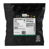 Frontier Co-op Lemon Verbena leaf loose bag shows crisp dried leaves for tea and cooking.