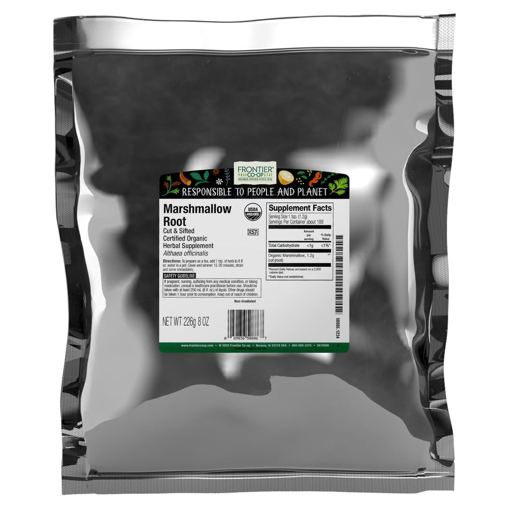 Frontier Co-op marshmallow root cut and sifted, ideal for tea blends