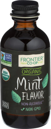 Frontier Co-op Mint Flavor bottle pour adds refreshing mint to drinks.