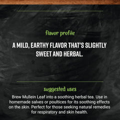Frontier Co-op mullein leaf extract concentrates herbal notes for tinctures and capsules.