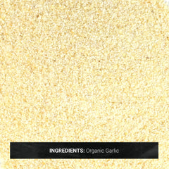 Kosher organic garlic granules in bulk for easy jar refills.