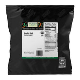 Frontier Co-op organic garlic salt with parsley, bulk jar, coarse grind ready for easy seasoning.
