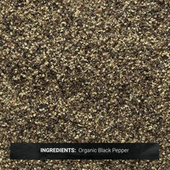 Frontier Co-op Ground Black Pepper pour demonstrates easy seasoning for soups and meats.