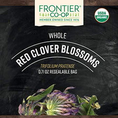 Frontier Co-op red clover blossoms prepared for tea infusion and aroma.